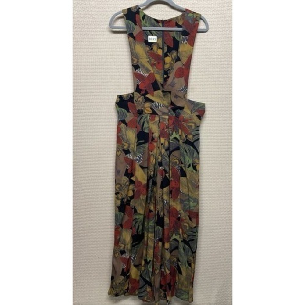 Vintage 1980's Floral Cotton Playsuit Jumpsuit Women Size 8 Cotton Machine Wash